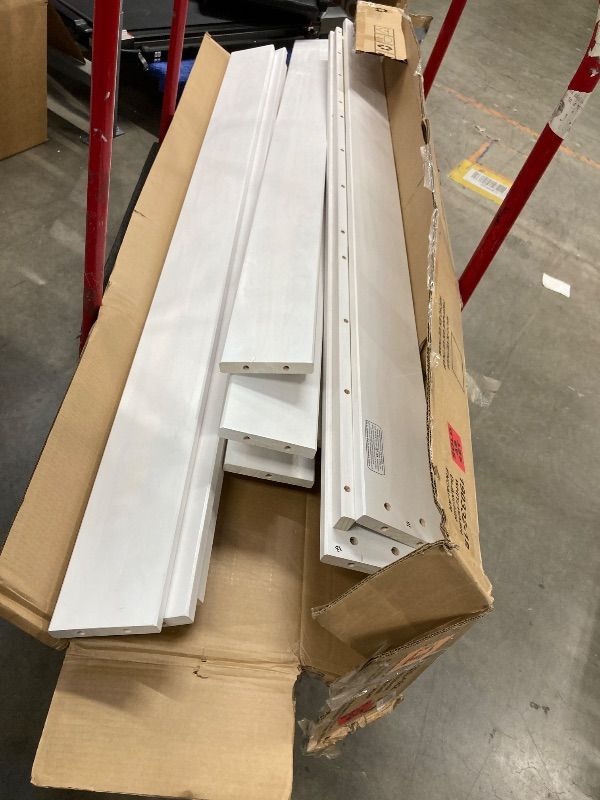 Photo 1 of ***BOX 2 OF 2 ONLY/INCOMPLETE SET***Harper & Bright Designs Detachable Design Twin XL Over Queen Bunk Bed with Ladder,Wood Twin-Over-Queen Bunk Bed Frame with Guardrail,Separated into 2 Beds(White)***BOX 2 OF 2 ONLY/INCOMPLETE SET***