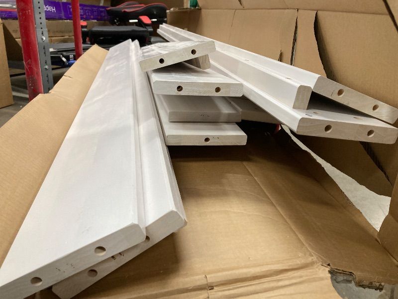 Photo 1 of ***BOX 2 OF 2 ONLY/INCOMPLETE SET***Harper & Bright Designs Detachable Design Twin XL Over Queen Bunk Bed with Ladder,Wood Twin-Over-Queen Bunk Bed Frame with Guardrail,Separated into 2 Beds(White)***BOX 2 OF 2 ONLY/INCOMPLETE SET***