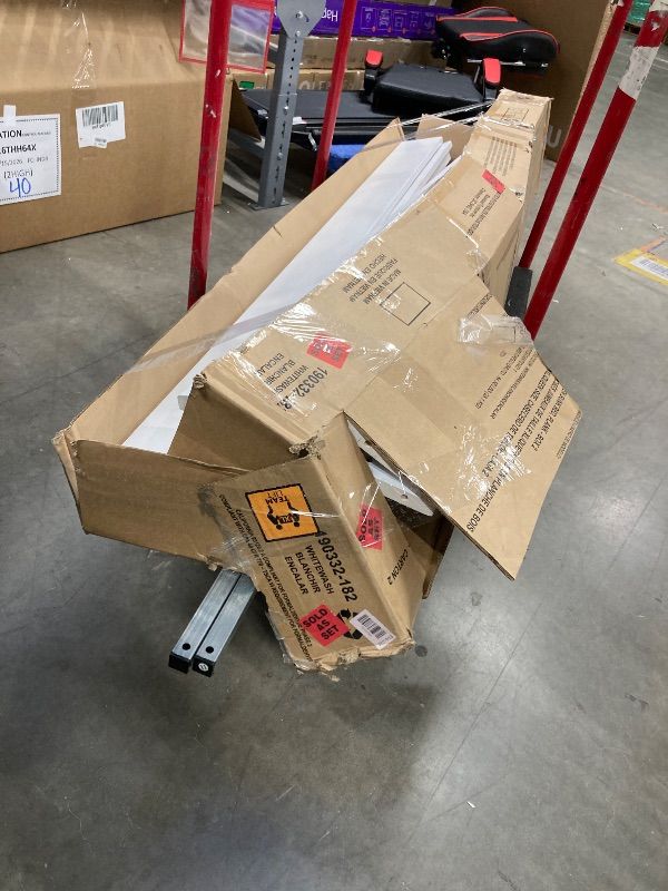 Photo 1 of ***BOX 2 OF 2 ONLY/INCOMPLETE SET***Harper & Bright Designs Detachable Design Twin XL Over Queen Bunk Bed with Ladder,Wood Twin-Over-Queen Bunk Bed Frame with Guardrail,Separated into 2 Beds(White)***BOX 2 OF 2 ONLY/INCOMPLETE SET***