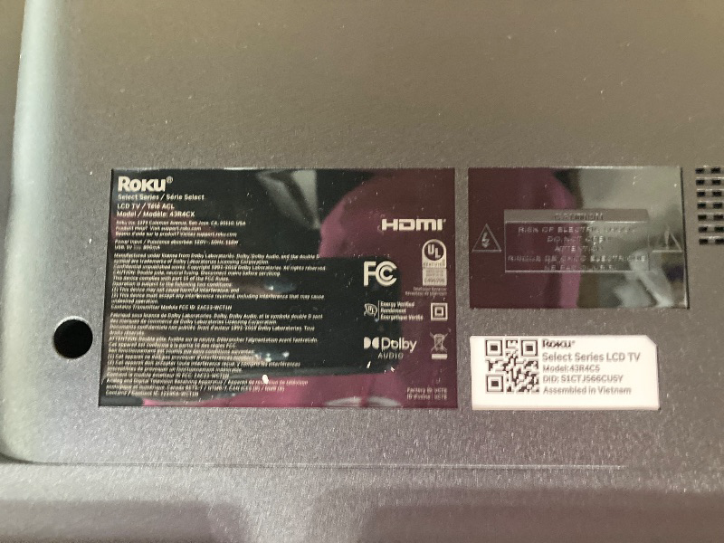Photo 1 of **SCREEN BLINKS**Roku Smart TV 2025 – 43-Inch Select Series, 4K HDR TV – RokuTV with Enhanced Voice Remote – Flat Screen LED Television with Wi-Fi for Streaming Live Local News, Sports, Family Entertainment