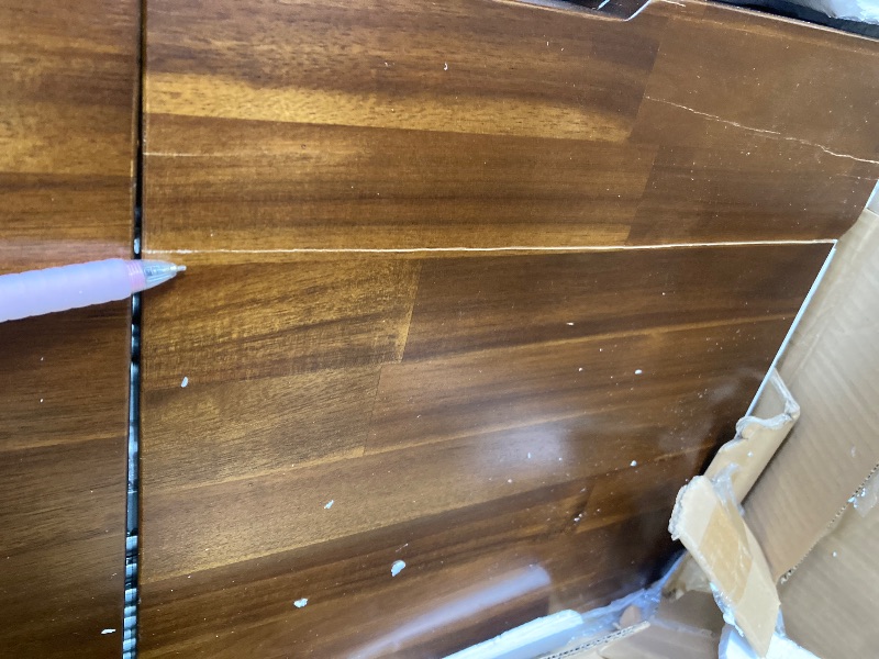 Photo 1 of ***TABLE TOP HAS CRACKS***East West Furniture Xtenczar Extendable Modern Bench in Walnut Finish***TABLE TOP HAS CRACKS***