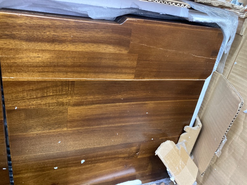 Photo 1 of ***TABLE TOP HAS CRACKS***East West Furniture Xtenczar Extendable Modern Bench in Walnut Finish***TABLE TOP HAS CRACKS***
