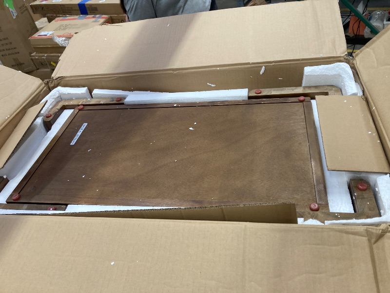 Photo 1 of ***TABLE TOP HAS CRACKS***East West Furniture Xtenczar Extendable Modern Bench in Walnut Finish***TABLE TOP HAS CRACKS***