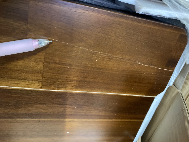 Photo 1 of ***TABLE TOP HAS CRACKS***East West Furniture Xtenczar Extendable Modern Bench in Walnut Finish***TABLE TOP HAS CRACKS***