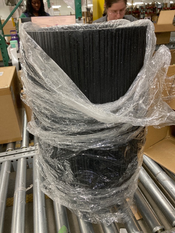 Photo 1 of **CRACK STARTING ON TOP-SEE PIC**Kante 24 Inch Tall Round Concrete Planter, Large Indoor Outdoor Plant Pots with Drainage Hole and Rubber Plug, Modern Decorative Garden Pots for Home Patio Porch, Textured Black