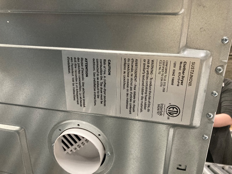 Photo 1 of **SMALL DENT ON TOP**Elevon Portable Clothes Dryer 1350W, Compact Dryer for laundry with 5 Drying Modes, 2.6 Cu.ft Front Load Dryer Machine, Stainless Steel Tub for Small Space, RVs, Overheat Protection, Black & White