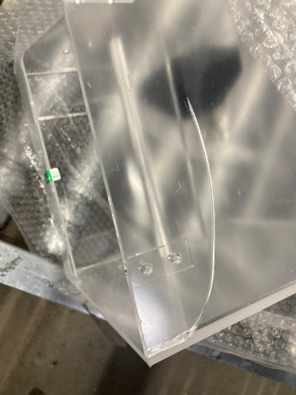 Photo 1 of ***HAS LARGE CRACK ON TOP-SEE PIC**Automatic Bird Feeder No Mess Bird Cage Pet Feeder Seed Food Container for Parakeet Canary Cockatiel Parrot Finch Canary Acrylic (8.3 x 8.3 x 8.3 inch)