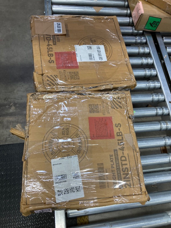 Photo 1 of ?45LB Pair?2" Cast Iron Weight Plates | (2 x 45LB) Black Plates with Silver Numbers | For Standard Barbell Bars & Home Gyms