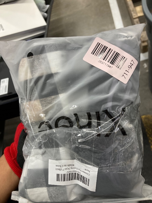 Photo 1 of *** 2 pack***Xinoe Mini Christmas Stockings 7 inch 24pcs, Buffalo Check and Plush Stocking Cuffs Composition Christmas Stockings, Christmas Hamging Decorations