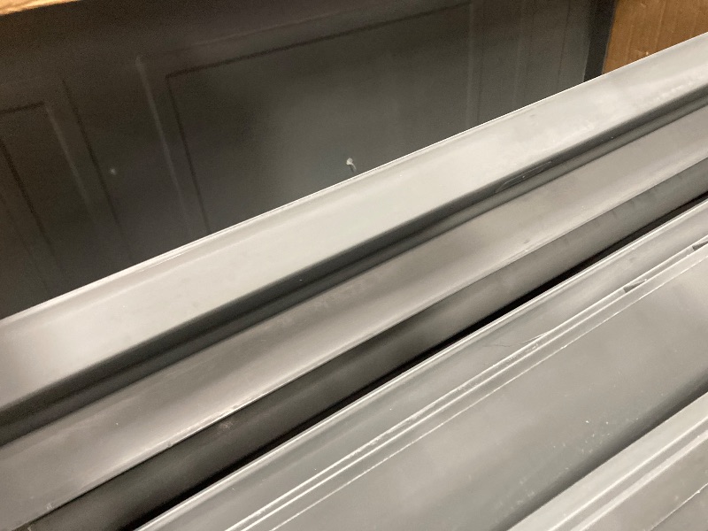 Photo 1 of ***MISSING PARTS***Sterilite 4 Shelf Cabinet, Lockable Utility Storage w/ Adjustable Shelves, Gray - Plastic Shelving Unit for Organizing Garage, Pantry, Basement, Laundry Room or Mudroom