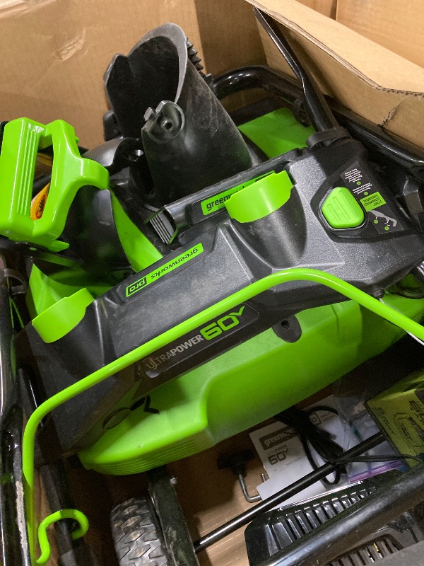 View 3 of ***Selling for Parts Only***Greenworks 60V 20" Brushless Cordless Snow Blower (Single-Stage), 5.0 Ah Battery and Charger Included