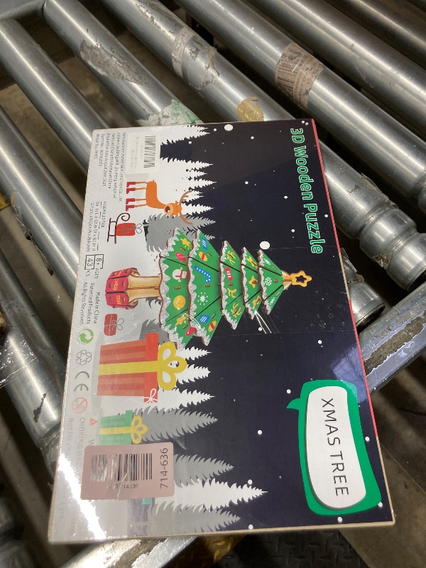 Photo 1 of (2 pcs)Christmas Tree 3D Wooden Puzzle for Adults, Jigsaw Puzzles Christmas Stocking Stuffers Toys Xmas Party Favors Gifts
