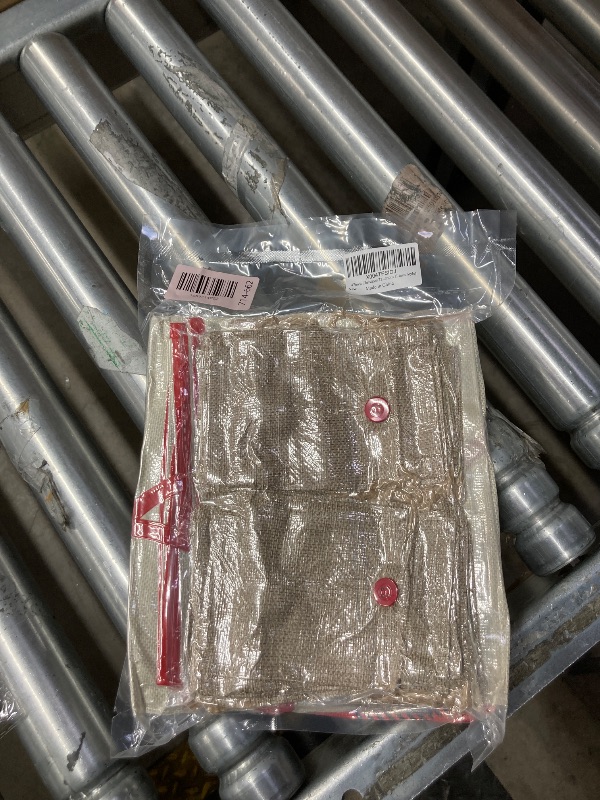 Photo 1 of 47inch Christmas Tree Skirt with 24 Advent Calendars Gift Bags Red Buffalo Plaid Trim Tree Skirt Linen Burlap Xmas Tree Mat Base Cover Round Christmas Tree Mat for Home Party Holiday Decorations