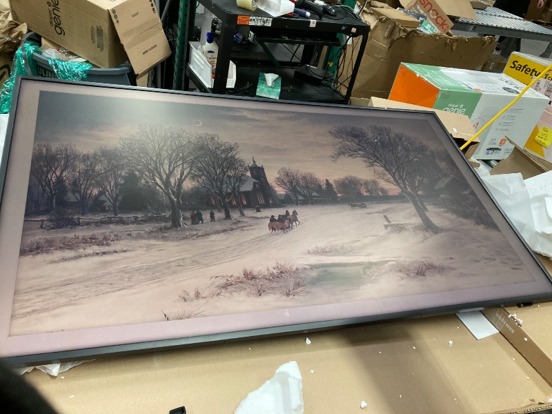 Photo 1 of *GLITCHES*



SAMSUNG 55-Inch Class QLED 4K LS03D The Frame Series Quantum HDR Smart TV w/Dolby Atmos, Art Mode, Anti-Reflection, Customizable Frame, Slim Fit Wall Mount with Alexa Built-in (QN55LS03D, 2024 Model)