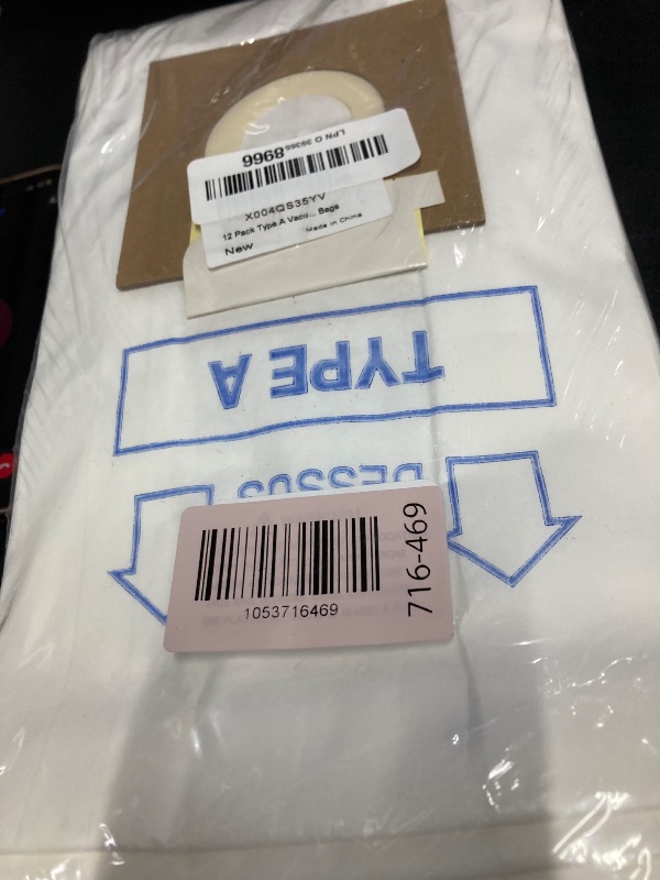 Photo 1 of 12 Pack Type A Vacuum Bags Replacement for Hoover Convertible, Decade 80, Concept One, Concept Two Upright Vacuum Cleaners, Replace Part 4010001A, 4010100A, 4010324A