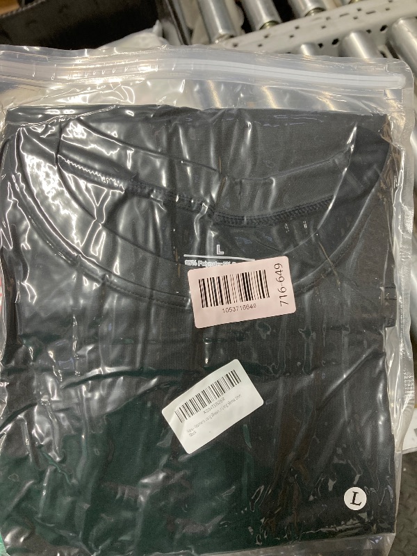 Photo 1 of ***SMALL LOOKING LARGE*13.5" ACROSS BACK & 14" ACROSS BUST***Womens Long Sleeve Thermal Shirts, 2025 Fall Winter Crew Neck Fitted Shirt for Women, Comfortable Stretch Basic Tight Long Sleeve Underwear Tops, Black (L)***SMALL LOOKING LARGE*13.5" ACROSS BAC