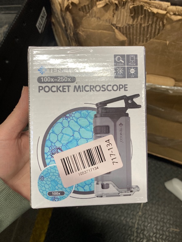 Photo 1 of 100x-250x Pocket Microscope for Kids Adults, Protable Handheld Miniscope, Mini Microscope Kit for Kids Adults Home School Lab Biology Science Education, Grey