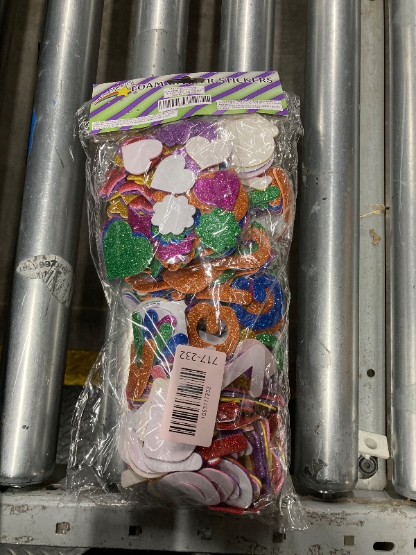 Photo 1 of [8 Sets] Letters and Shapes Foam Glitter Alphabet Stickers (Pack of Approx. 384 Pieces) Self Adhesive - 8 Colors | 208 Letters, 80 Vowels and 96 Shapes