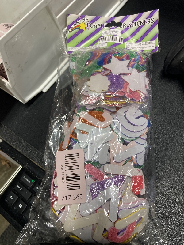 Photo 1 of [8 Sets] Letters and Shapes Foam Glitter Alphabet Stickers (Pack of Approx. 384 Pieces) Self Adhesive - 8 Colors | 208 Letters, 80 Vowels and 96 Shapes