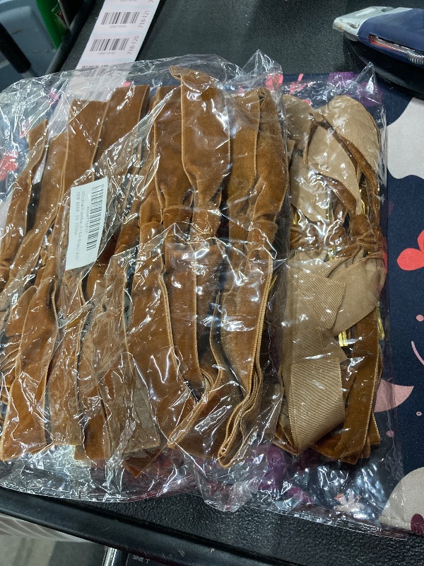 Photo 1 of 12 Pcs Khaki Velvet Bows for Christmas Tree 1 Inch, Vintage Christmas Tree Bows Ornaments for Wreaths Garland Holiday Home Outdoor Indoor Xmas Decorations 9 X 13 Inch (Khaki, 1 Inch) 2PACK