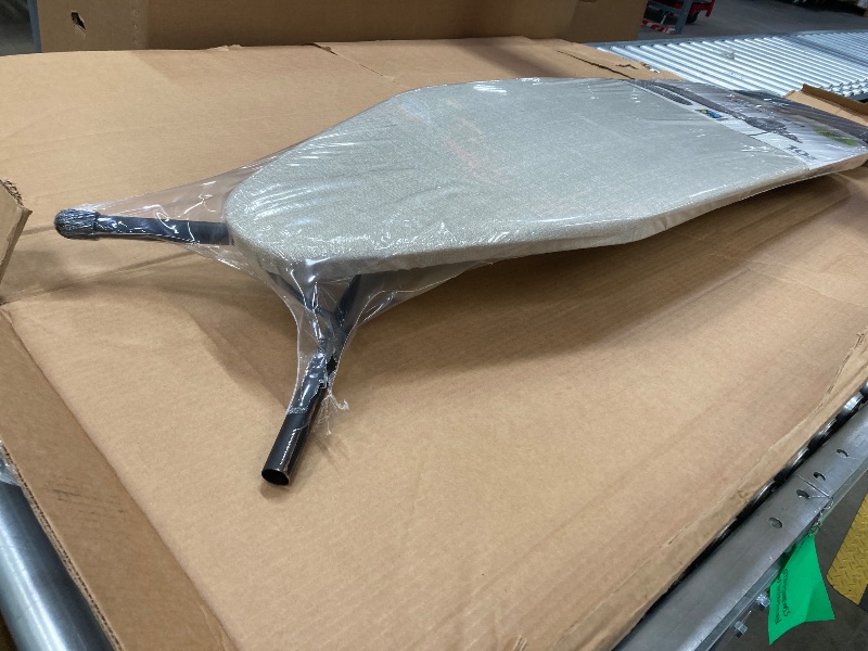 Photo 1 of ***BENT AND MISSING CAP ON 1 LEG***Brabantia - Ironing Board B – Solid Steam Iron Rest – Adjustable Height – Non-Slip Rubber Feet – 100% Fairtrade Cotton Cover with Foam Padding – Foldable – Denim Gray – Size B (49 x 15 in)***BENT AND MISSING CAP ON 1 LEG
