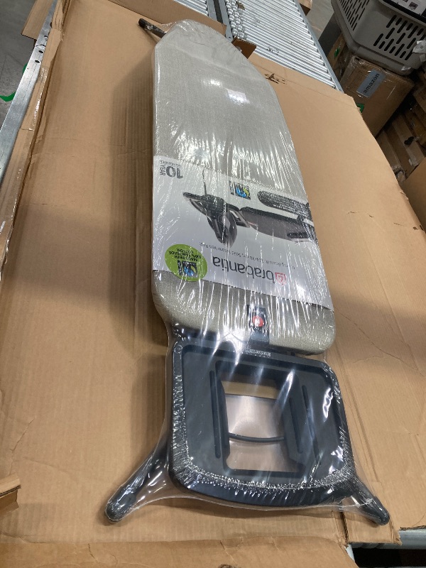 Photo 1 of ***BENT AND MISSING CAP ON 1 LEG***Brabantia - Ironing Board B – Solid Steam Iron Rest – Adjustable Height – Non-Slip Rubber Feet – 100% Fairtrade Cotton Cover with Foam Padding – Foldable – Denim Gray – Size B (49 x 15 in)***BENT AND MISSING CAP ON 1 LEG