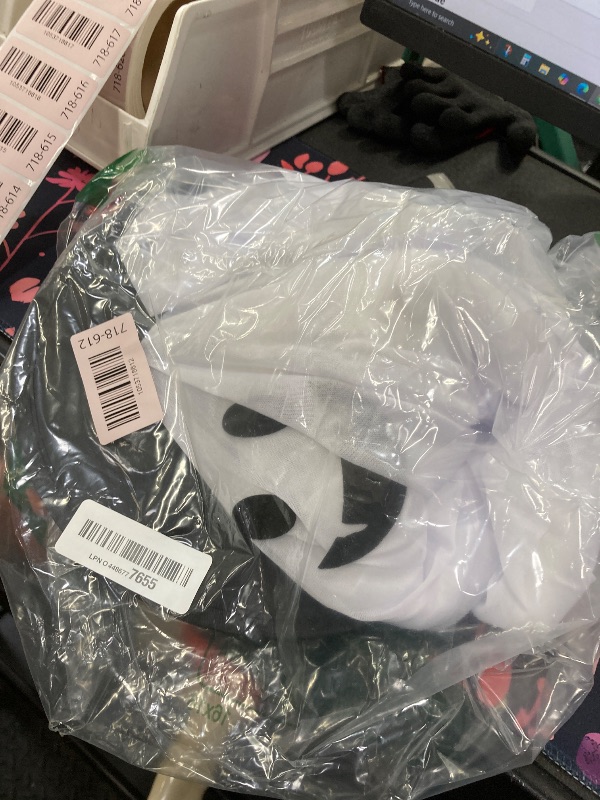 Photo 1 of [ Sound Activated ] Light up Halloween Animatronics Hanging Ghost Decorations with Creepy Sound & Shake Hands, Lighted Flying Ghost Scary Halloween Props Decor Outdoor Yard Patio Haunted House