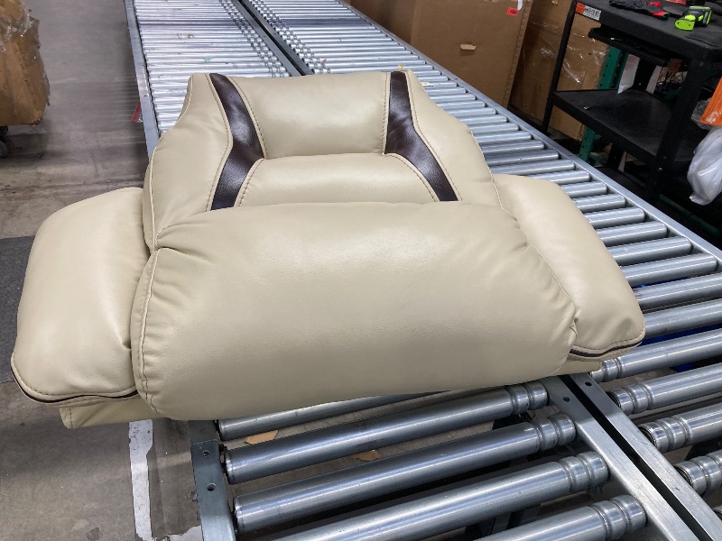 Photo 1 of ***9" SLICE IN FRONT OF CHAIR AS PICTURED***Lexicon Amite Faux Leather Upholstered Glider Reclining Chair in Beige***9" SLICE IN FRONT OF CHAIR AS PICTURED***