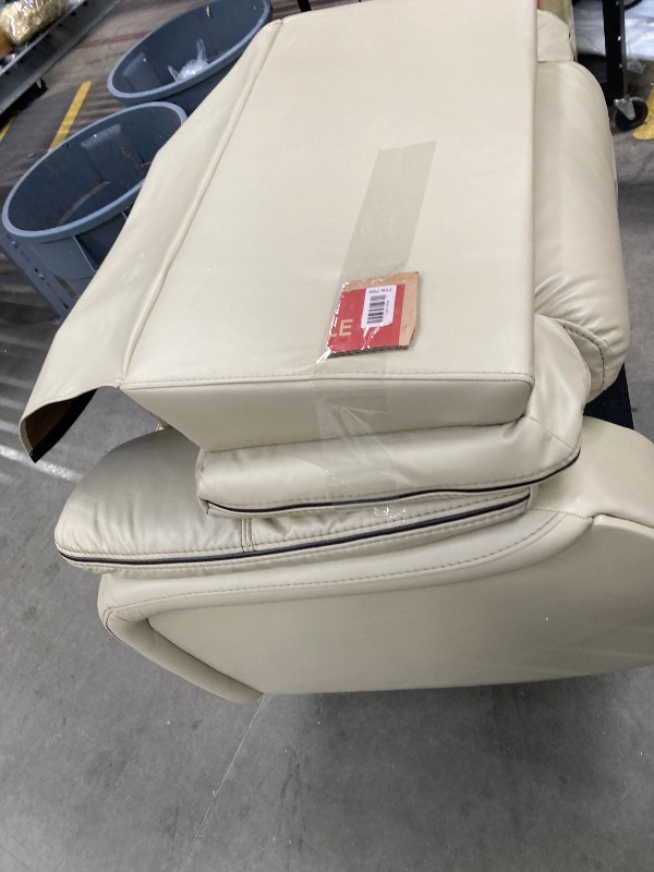Photo 1 of ***9" SLICE IN FRONT OF CHAIR AS PICTURED***Lexicon Amite Faux Leather Upholstered Glider Reclining Chair in Beige***9" SLICE IN FRONT OF CHAIR AS PICTURED***
