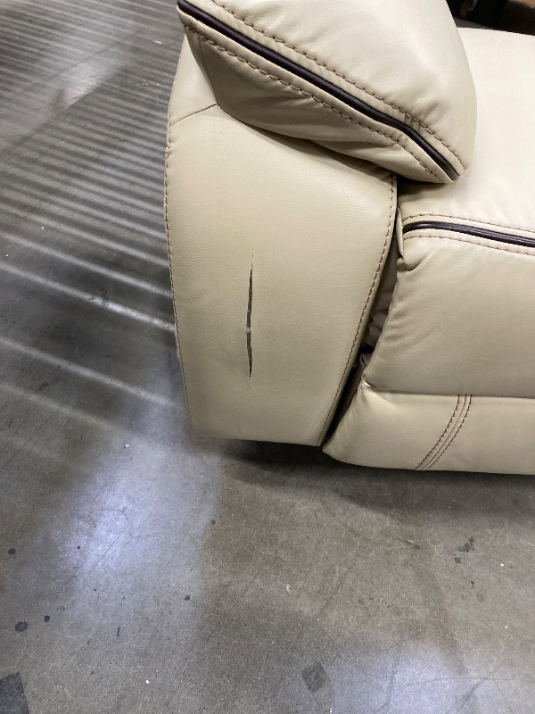 Photo 1 of ***9" SLICE IN FRONT OF CHAIR AS PICTURED***Lexicon Amite Faux Leather Upholstered Glider Reclining Chair in Beige***9" SLICE IN FRONT OF CHAIR AS PICTURED***