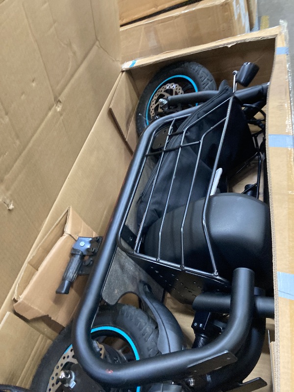 Photo 1 of ***Selling For Parts Only****TST Electric Scooter with Seat, Peak 650W Motor 19MPH & 20 Miles Range,12" Pneumatic Tires, Adults Foldable Commuter Scooter with Basket & Adjustable Seat (12" Tires-19MPH-With Seat-Black)