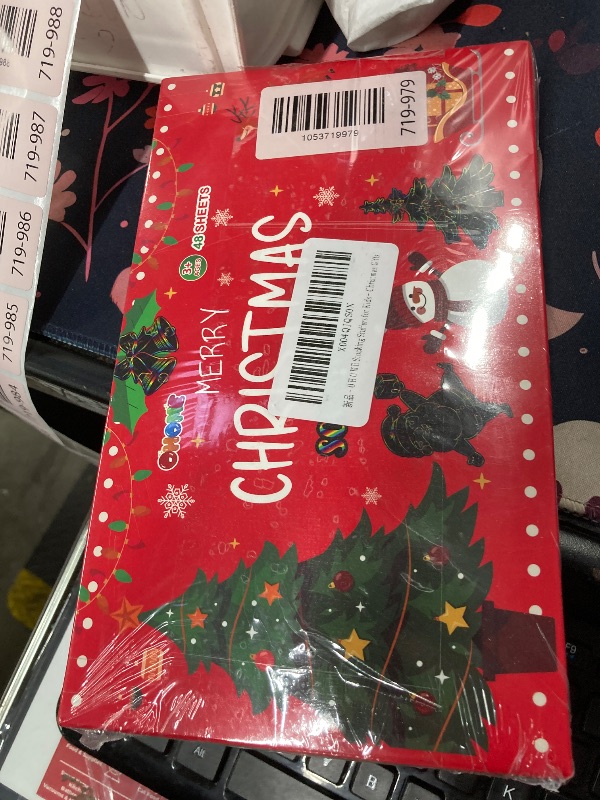 Photo 1 of **2 PACK***Stocking Stuffers - 48 PCS Rainbow Scratch Paper Cards Set | Christmas Crafts Toys Game for Kids - Christmas Gifts Ornaments Party Favors Decorations Supplies for Grandkids - Toddler Stocking Stuffers