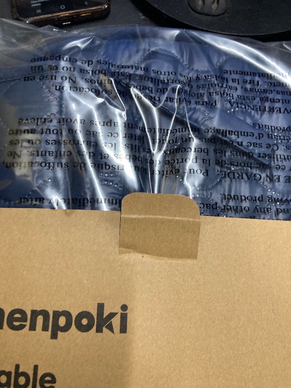 Photo 1 of ***MISSING  CUSHION -SELLING AS IS*** Amenpoki Portable Waterproof Leather Diaper Changing Pad Compact for Travel Diaper Bag, Easy Clean, Newborn Baby, Blue