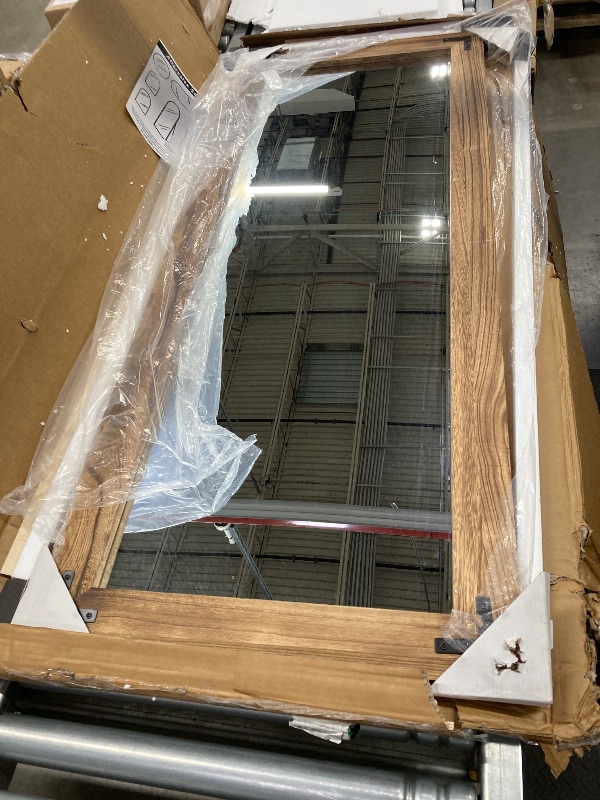 Photo 1 of **with scratches**TRAHOME Full Length Mirror with Wooden Frame, 56"X22" Solid Wood Standing Floor Mirror for Farmhouse, Bathroom, Bedroom Decor, Hanging or Leaning Wall-Mounted
