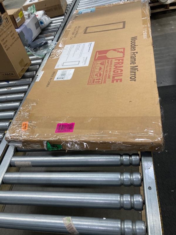 Photo 1 of **with scratches**TRAHOME Full Length Mirror with Wooden Frame, 56"X22" Solid Wood Standing Floor Mirror for Farmhouse, Bathroom, Bedroom Decor, Hanging or Leaning Wall-Mounted