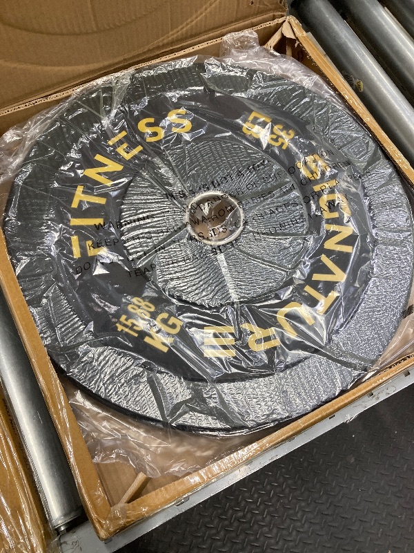 Photo 1 of **THIS IS ONLY FOR ONE 35LB WEIGHT PLATE YELLOW****Fitvids 2-Inch Olympic Rubber Weight Plates Sets 35LB YELLOW