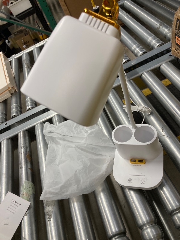 Photo 1 of ***(DAMAGE, SELLING AS PARTS ONLY)*** GONDSILY LED Desk Lamp with USB Charging Port Touch Control 3 Color Modes, Stepless Dimming, Eye-Caring LED Table Lamp for Home, Office, Bedroom, Reading, Work, Study, Gooseneck Lamp, 5V, 2.4A