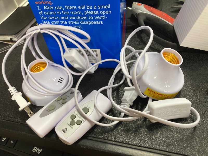 Photo 1 of ***LIGHT BULBS MISSING***BAIMNOCM 50 Watt UV Light Sanitizer, UVC Germicidal Lamp with E26 Base and Remote Control, Home Disinfection Device UV Light Bulb for Basement/Bedroom/Kitchen, 2x25W Ultraviolet Light Lamp***LIGHT BULBS MISSING***