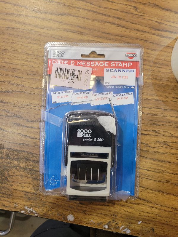 Photo 1 of 2000 PLUS® 4-in-1 Date Stamp, 15/16" x 1 3/4", Blue/Red