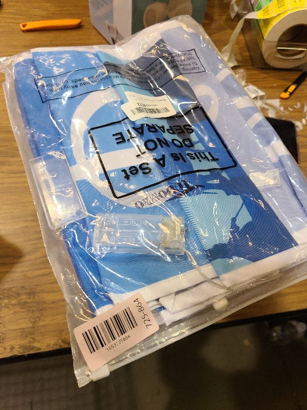 Photo 1 of 2 Pcs Holy Night Christmas Nativity Porch Sign Religious Blue Jesus Nativity Banner with LED String Lights for Winter Christmas Front Door Porch Yard Decorations 12 x 71 Inch