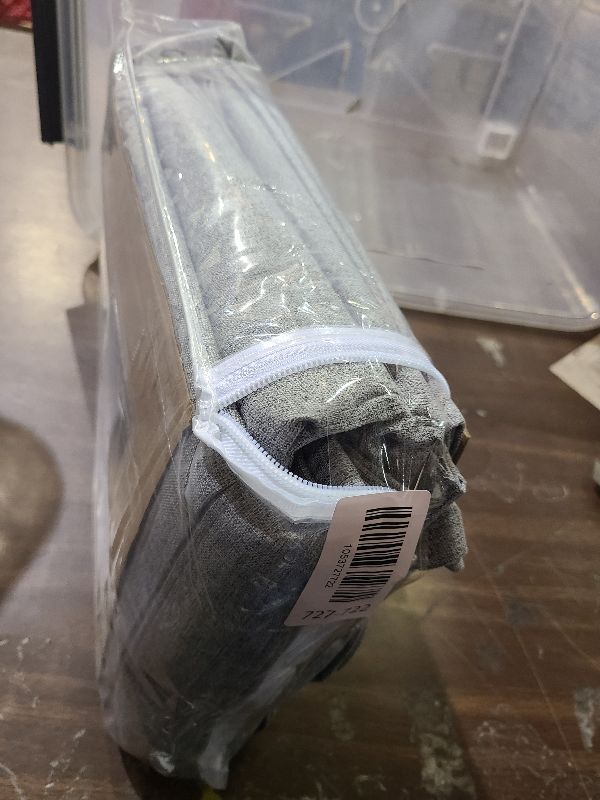 Photo 1 of 144 Inch Length Full Blackout Extra Long Linen Curtains 12ft Length Drapes, 100% Blackout Noise Reducing High Ceiling 2 Story Tall Curtains for Living Room, Grey, W52 x L144, 2 Panels