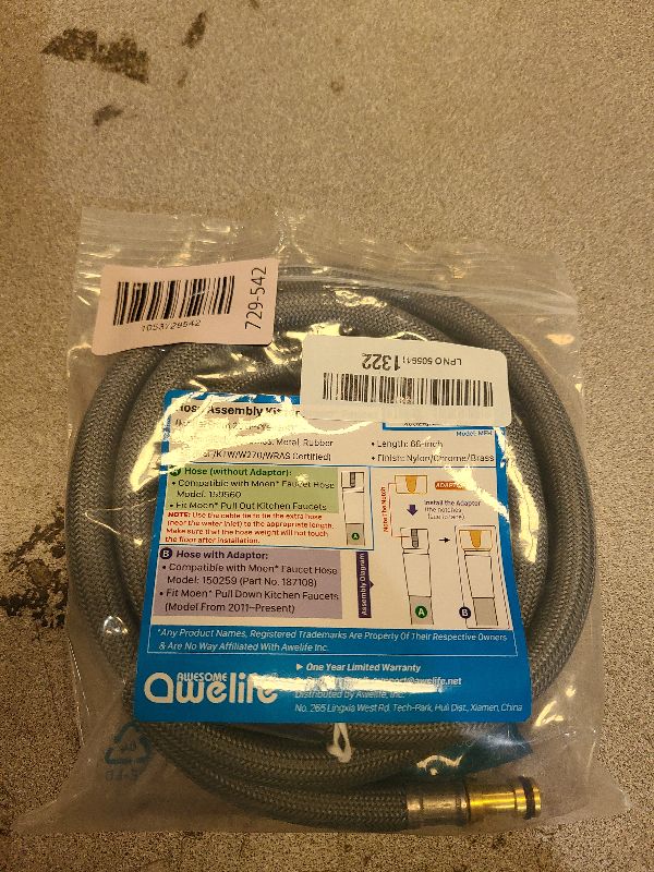 Photo 1 of 159560 150259 Replacement Hose Kit for Moen Kitchen Faucet Hose Replacement with 2 Adaptors, Fit both Moen Pull Down &Pull Out Faucet Hose by Awelife