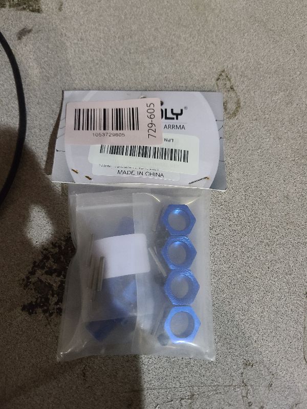Photo 1 of 4 Set Extended Aluminum Wheel Hex Nut Set W/Pins for Arrma 6S 1/8 Outcast/Talion/Kraton/Notorious/1/7 Fireteam/Big Rock,17mm Extend Wheel Hex&Nut,Widen Wheeling Hex Hub Adapter Upgrade AR310484-Blue