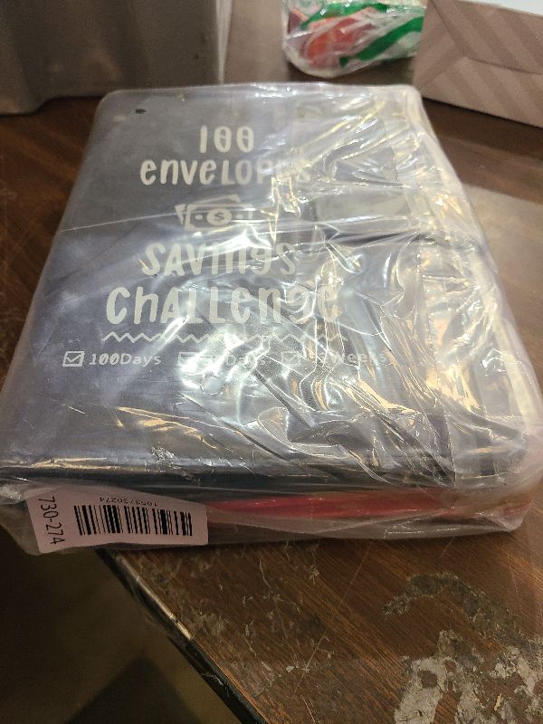 Photo 1 of 2 Pack 100 Envelopes Money Saving Challenge, Cash Budget Planner A5 Binder, Savings Challenges Book Organizer Folder, with 3 Tracker to Save $5,050 and $2,600, $300, 100 Pre-numbered Pockets, Black & Red