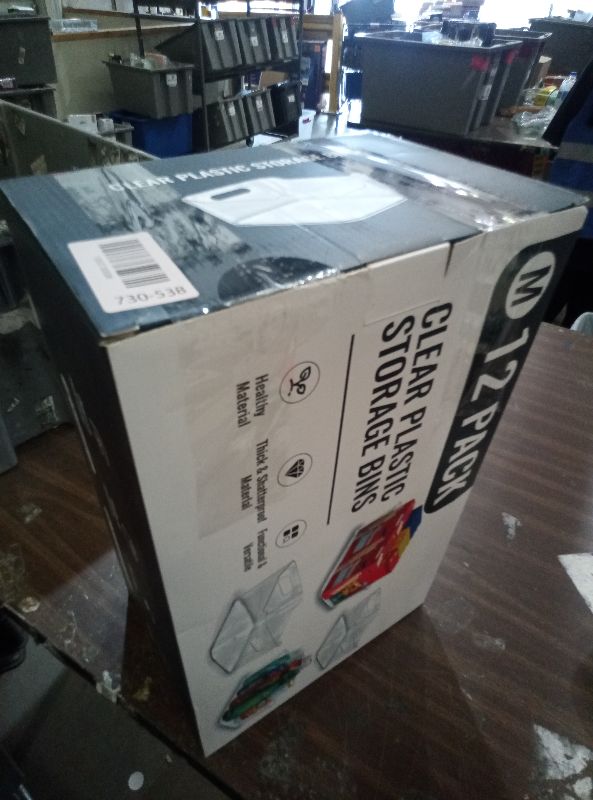 Photo 1 of 12 PACK Multi-Use Clear Plastic Storage Bins for Organizing w/ Labels - Home, Kitchen, Bathroom, Office, Pantry Cabinet Shelf Organizer Bins - SOHO Collection, RV, Fridge Organization Containers