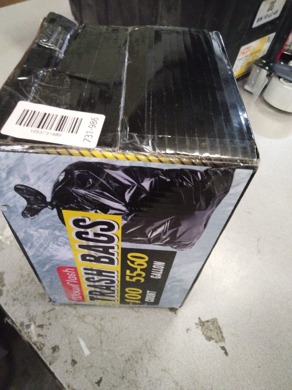 Photo 1 of 100 Count 55-60 Gallon Trash Bags, Sturdy & Tear-Resistant Commercial Can Liners 55 Gallon, Large Garbage Bags, Large Black Trash Bags for Commercial, Lawn and Leaf Bags
