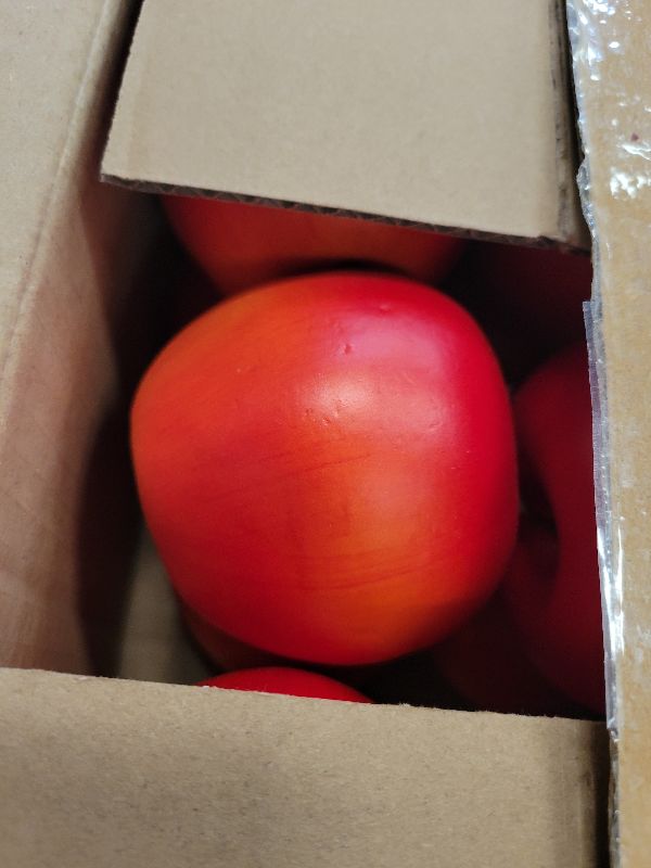 Photo 1 of 12PCS 3" Artificial Apples - Lifelike Fake Apples Realistic Faux Fruit for Home Decor Farmhouse Kitchen Decoration Photography Props (Red)