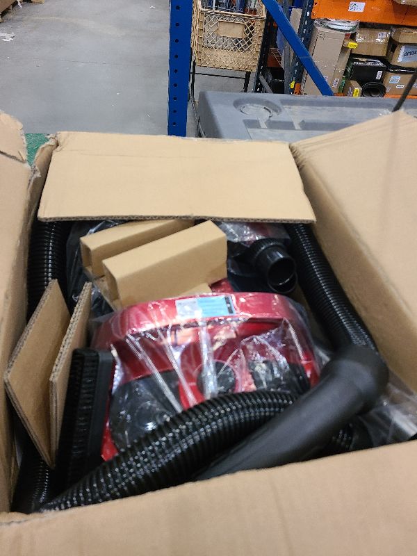 Photo 1 of 1600W Canister Vacuum Cleaner, Bagless Vacuum Cleaner with 45kPa Strong Suction, 4L Large Dust Cup, Variable Speed Control, 5 Tools, Lightweight Canister Vacuum for Home, Pet, Carpet, Hard Floor, Red