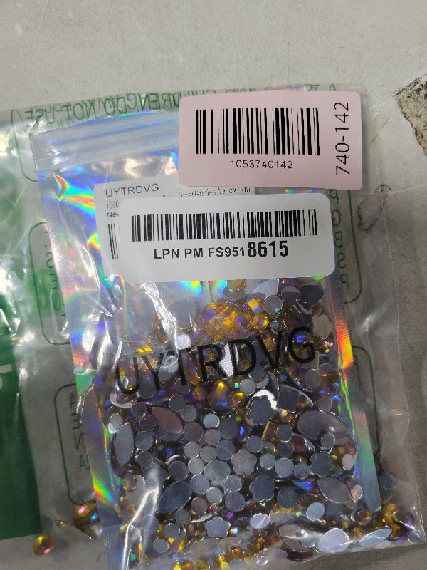 Photo 1 of 1000pcs AB Crystal Rhinestones Gems for Crafts, Flatback Jewels Gemstone for Costume Making, Halloween Party, Clothes, Nail Crafting Embellishments Decorations(Golden Yellow AB)