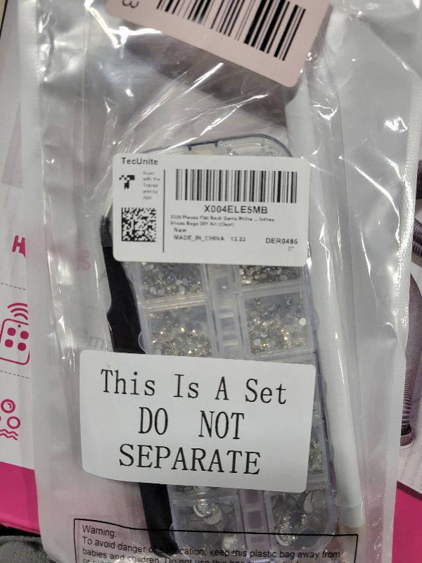 Photo 1 of 2000 Pieces Flat Back Gems Rhinestones 6 Sizes (1.5-6 Mm) Round Crystal with Pick up Tweezer and Rhinestones Picking Pen for Crafts Nail Clothes Shoes Bags DIY Art (Clear)